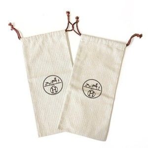 HERMÈS Set of 2 Shoe Dust Bags Drawstring NEW